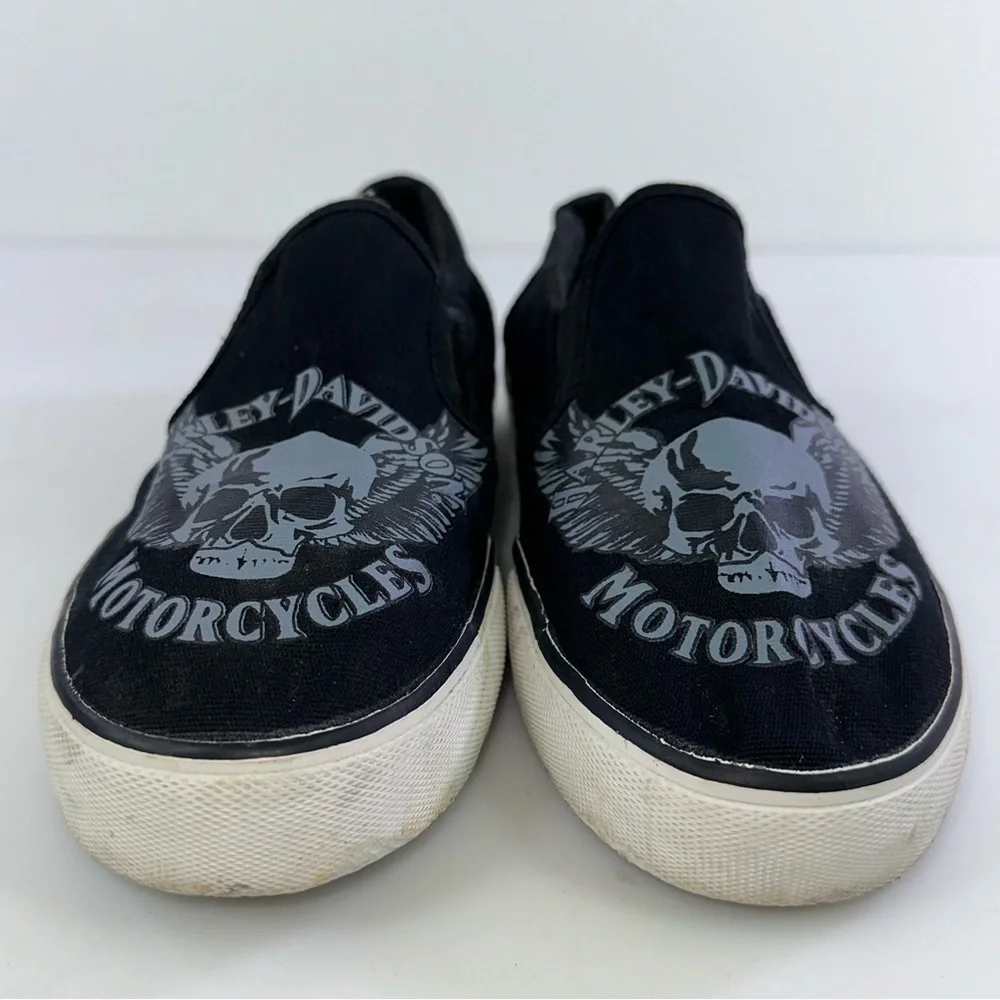 Harley-Davidson Men's Black Round Toe Slip On Casual Shoes - Size 8.5